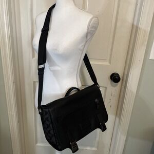 Coach Gunmetal Black Track Crossbody Bag Messenger Unisex Excellent‎ Condition